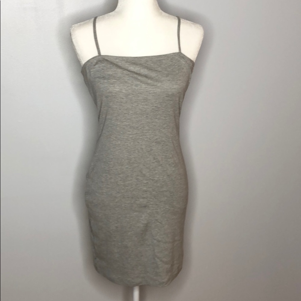 Topshop Gray Spaghetti Strap Body Con Dress 6